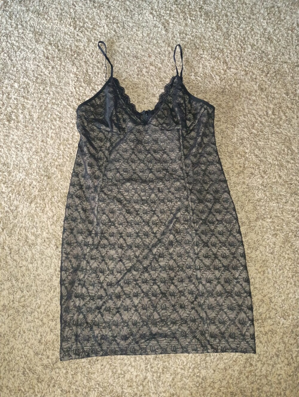 White Fox Black Lace Slip Dress - Women's Intimates